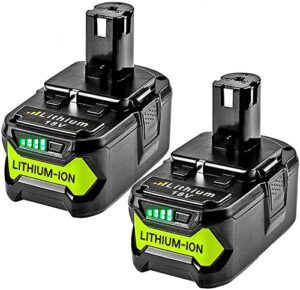 powtree 2packs 6.0ah p108 18v battery replacement compatible with ryobi one+ p108 p102 p103 p104 p105 p107 p109 p122 cordless tool battery packs, rapid rechargeable batteries with indicator