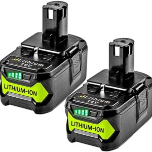 POWTREE 2Packs 6.0Ah P108 18V Battery Replacement Compatible with Ryobi ONE+ P108 P102 P103 P104 P105 P107 P109 P122 Cordless Tool Battery Packs, Rapid Rechargeable Batteries with Indicator