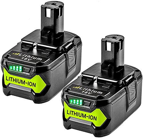 POWTREE 2Packs 6.0Ah P108 18V Battery Replacement Compatible with Ryobi ONE+ P108 P102 P103 P104 P105 P107 P109 P122 Cordless Tool Battery Packs, Rapid Rechargeable Batteries with Indicator