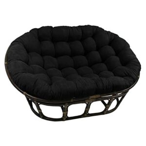 blazing needles microsuede double papasan cushion, 1 count (pack of 1), black