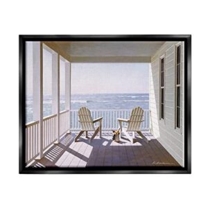 stupell industries porch chairs overlooking the tide realistic painting, design by zhen-huan lu