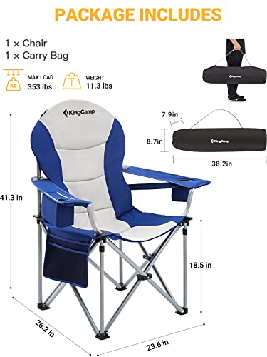 KingCamp Camping Chair Lawn Chair Folding Camping Chair for Adults Folding Camp Chair with Lumbar Support