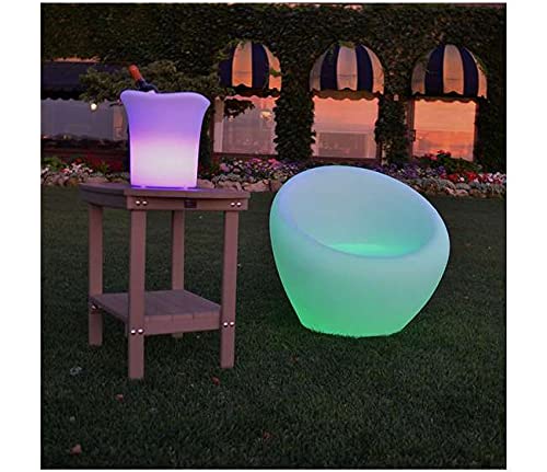 Ibiza: 26 Inch Color Changing LED Light Bucket Chair; Wireless, Waterproof and, Rechargeable Outdoor Chair for Patio, Pool or Bar