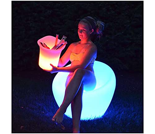 Ibiza: 26 Inch Color Changing LED Light Bucket Chair; Wireless, Waterproof and, Rechargeable Outdoor Chair for Patio, Pool or Bar
