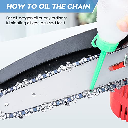 Seesii Mini Chainsaw Chain Replacement 6 Inch for 6 Inch Bar-4 PCAK, .043" Gauge, 1/4" LP Pitch, 37 Drive Links Fits Seesii And All Brands Mini Chainsaw【Free Chain Sharpener File Inclded】