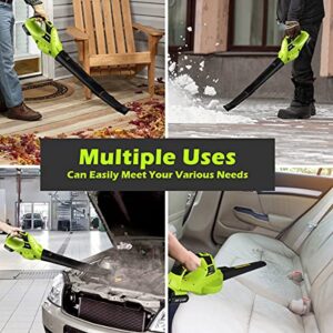 Dr.me Leaf Blower, 20V Cordless Leaf Blower with Battery & Charger, Electric Leaf Blower for Lawn Care, Electric Leaf Blower Battery Powered for Snow Blowing & Cleaning Green JH412101800U