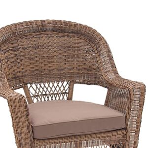 Jeco Wicker Chair with Brown Cushion, Set of 2, Honey/W00205-