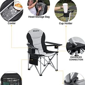 KingCamp 4PCS Adjustable Lumbar Support Camping Chairs with Cooler, Folding Camping Chair for Adults with Adjustable Armrest