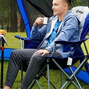 KingCamp 4PCS Adjustable Lumbar Support Camping Chairs with Cooler, Folding Camping Chair for Adults with Adjustable Armrest