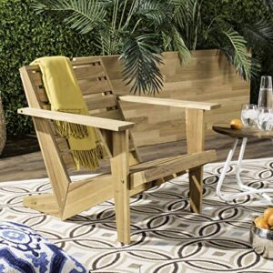 safavieh pat6746a outdoor collection lanty teak adirondack side chair, natural