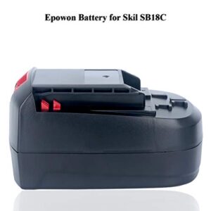 Epowon 2Packs 18-Volt Ni-Cd Battery 3600mAh Replacement for SKIL SB18C SB18A SB18B 2810 2888 2895 2897 2898 4570 5850 5995 7305 9350 Cordless Drill Tools