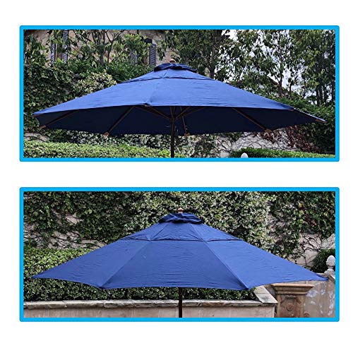 Formosa Covers Double Vented Replacement Umbrella Canopy for 11ft 8 Ribs in Navy (Canopy Only)