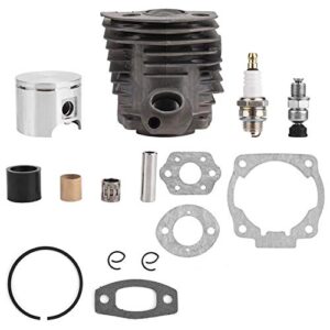 chainsaw cylinder piston kit for husqvarna 50,51,55, replacement parts with circlip, piston ring pin, spark plug, pressure relief valve, piston needle roller