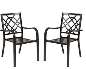 solaura patio dining chairs of 2, outdoor patio furniture chair wrought iron patio bistro chairs, patio chairs for garden, lawn, backyard, porch, balcony, deck