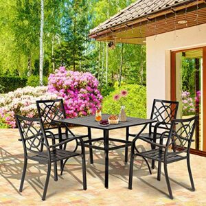 SOLAURA Patio Dining Chairs of 2, Outdoor Patio Furniture Chair Wrought Iron Patio Bistro Chairs, Patio Chairs for Garden, Lawn, Backyard, Porch, Balcony, Deck