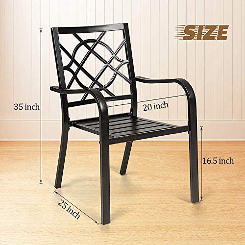 SOLAURA Patio Dining Chairs of 2, Outdoor Patio Furniture Chair Wrought Iron Patio Bistro Chairs, Patio Chairs for Garden, Lawn, Backyard, Porch, Balcony, Deck