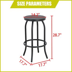 LOKATSE HOME Outdoor Patio Bar Height Stool Bistro Chair Counter Footrest, Set of 2, Black