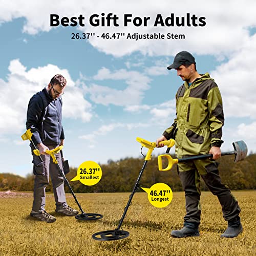 Upgraded Metal Detector for Adults: SAKOBS 11'' Professional Pinpoint Metal Detector IP68 Waterproof with 5 Modes, 7 Type Target Metals, 8 Levels Sensitivity,11" Detection Depth Gold Detector