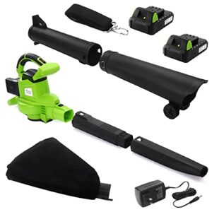 cordless leaf blower, 20v 3 in 1 electric leaf blower with 2 x 2.0ah battery & charger,adjustable speed control blower,lightweight handheld blower kit for leaf,dust,little garbage,lawn care