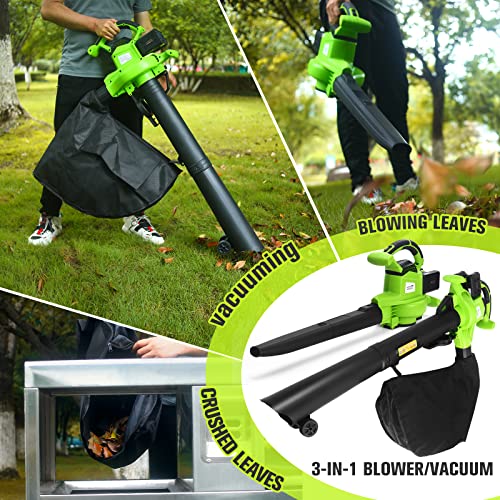 Cordless Leaf Blower, 20V 3 in 1 Electric Leaf Blower with 2 X 2.0Ah Battery & Charger,Adjustable Speed Control Blower,Lightweight Handheld Blower Kit for Leaf,Dust,Little Garbage,Lawn Care