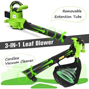 Cordless Leaf Blower, 20V 3 in 1 Electric Leaf Blower with 2 X 2.0Ah Battery & Charger,Adjustable Speed Control Blower,Lightweight Handheld Blower Kit for Leaf,Dust,Little Garbage,Lawn Care