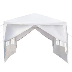 Boylymia 10' x 20'Outdoor White Waterproof Gazebo Canopy Tent with 4 Removable Sidewalls and Windows Heavy Duty Tent for Party Wedding Events Beach BBQ