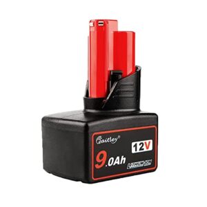 zlwawaol m12 12v 9.0ah lithium-ion replacement battery compatible with milwaukee m12 battery xc 48-11-2440 48-11-2412 48-11-2460 48-11-2411 48-11-2420 48-11-2402 48-11-2401 12-volt m12 cordless tools