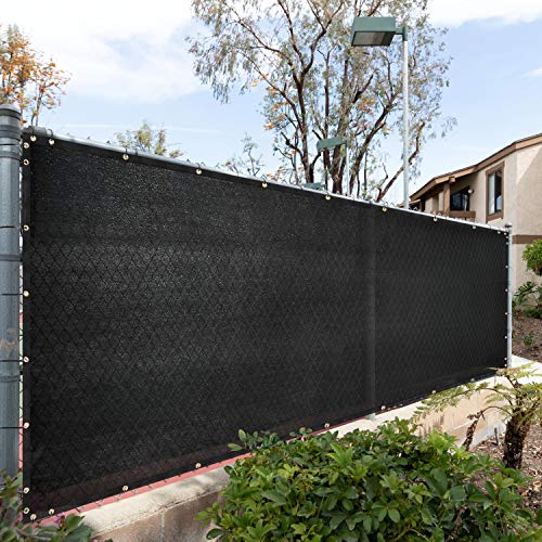 Royal Shade 5' x 10' Black Fence Privacy Screen Windscreen Cover Netting Mesh Fabric Cloth - Cable Zip Ties Included - WE Make Custom Size