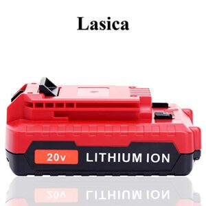 Lasica 2Pack Compatible with Porter Cable 3.0Ah 20V Battery, Replacement for Porter-Cable 20-Volt Battery PCC681L PCCK6118 PCCK647LB PCC685LP PCC682L PCC680L 20Volt MAX Cordless Tool Battery Packs