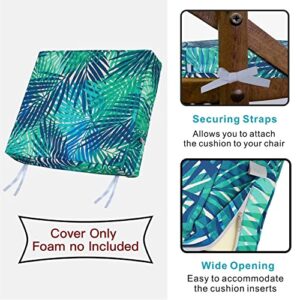 NettyPro Outdoor Cushion Slipcovers Waterproof 4 Pack Patio Chair Seat Cushion Covers with Zipper and Tie, 22 x 20 x 4 Inch, Replacement Cover Only