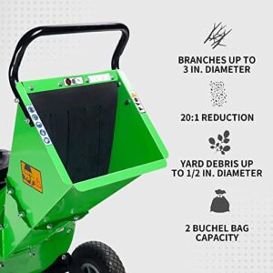 GARDENBEAUT S1 Wood Chipper Shredder Mulcher 7 HP 212cc Heavy Duty Engine Gas Powered 3 inch Max Wood Diameter Capacity 20:1 Reduction Ratio 1-Year Warranty After Product Registration