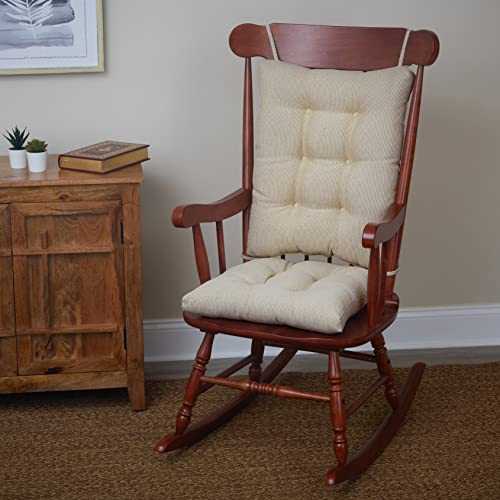 Klear Vu Non-Slip Omega Rocking Chair Cushions, Seat and SeatBack Pads, 2 Piece Set, Natural