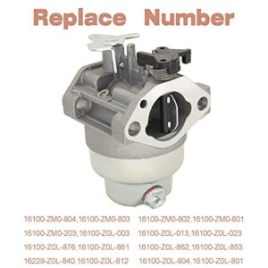 Carburetor for Honda GCV160 GCV160A GCV160LA GCV160LAO HRB216 HRS216 HRZ216 HRT216 Lawn Mower Replaces 16100-ZMO-804 16100-ZOL-023 - GVC160 Carb, GCV160A Carburetor, GCV160 Carburetor Kit