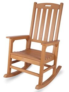 efurden extra oversize rocking chair, high backrest, all weather and heavy duty rocking chair with 350lbs capacity, rocker for outdoor and indoor, teak