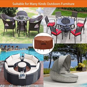 Round Patio Furniture Covers, 74" Dia Outdoor Furniture Covers, Waterproof Outdoor Table Cover, Fire Pit Cover Outdoor Round Table Dining Set Cover Anti-Fading Cover for Outdoor Furniture Set