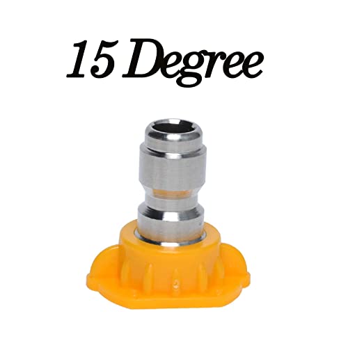 Podoy Pressure Washer Sprayer Nozzle Tip 1/4" Size 3.0, 15 Degree 030 Stainless Steel for Accessory Kit, for 2500Psi, 3000Psi, 3500Psi, 4000Psi Yellow Pressure Washer (Pack of 6)