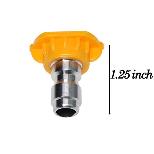 Podoy Pressure Washer Sprayer Nozzle Tip 1/4" Size 3.0, 15 Degree 030 Stainless Steel for Accessory Kit, for 2500Psi, 3000Psi, 3500Psi, 4000Psi Yellow Pressure Washer (Pack of 6)