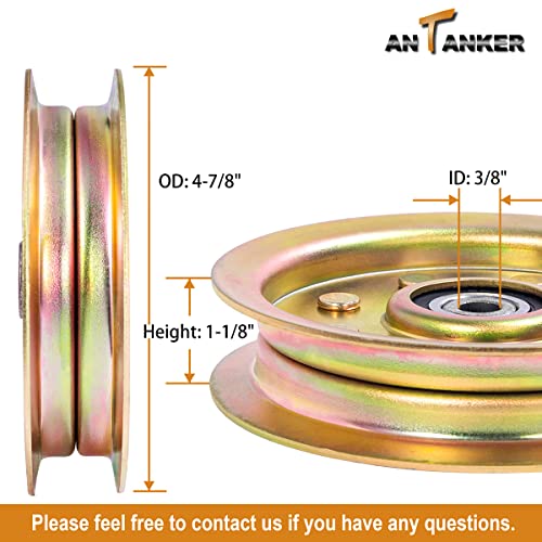 Antanker Flat Idler Pulley Replaces for Cub Cadet 756-04129 956-04129 956-04129C 756-04129B 756-04129C MTD 753-08171 Fits 38" 42" 46" 54" Decks