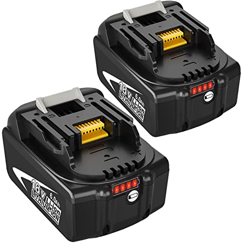 Gamrombo 2Packs Upgraded to 6.0Ah 18V BL1860B Li-ion Replacement Battery Compatible with Makita 18V Battery BL1815 BL1830 BL1835 BL1840 BL1850 BL1860 LXT400 194205-3 Fit Cordless Power Tools