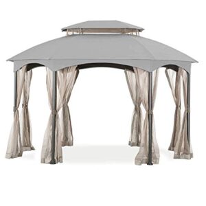 garden winds replacement canopy for the manhattan oval gazebo – riplock 350 – slate gray