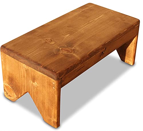 www.cutstepstools.com S.B. Handmade - Solid Wood Step Stool, 250 Pound Capacity, Hand Made in U.S.A. (18" Wide x 8" Tall, Provinical)