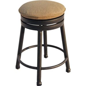 darlee classic cast aluminum round backless patio swivel bar stool – antique bronze