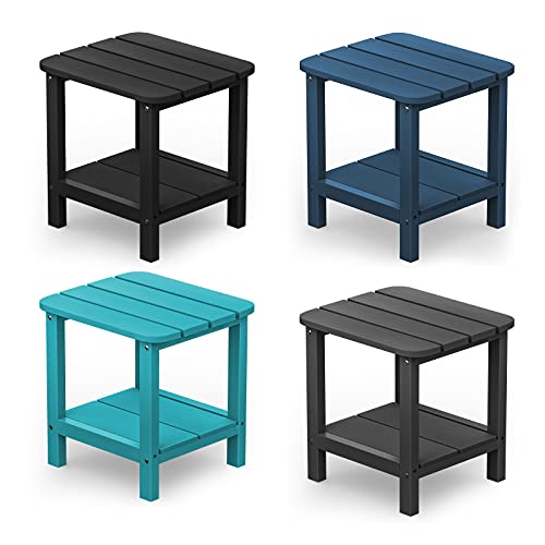 SERWALL Adirondack Table Outdoor Side Table- Blue
