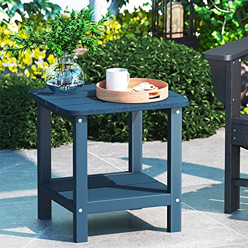 SERWALL Adirondack Table Outdoor Side Table- Blue