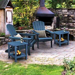 SERWALL Adirondack Table Outdoor Side Table- Blue