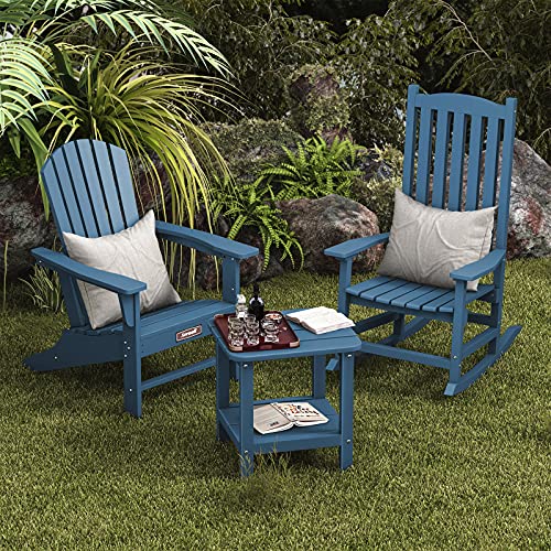 SERWALL Adirondack Table Outdoor Side Table- Blue