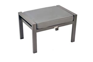 tortuga outdoor sky-otto-char modern aluminum ottoman with cushion, charcoal