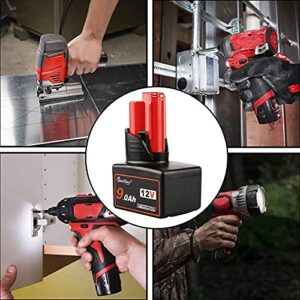 waitley 12V 9Ah Replacement Battery Compatible with Milwaukee M12 9.0Ah Power Tools