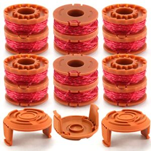 vypart wa0010 string trimmer line spool compatible with worx,0.065 in 10ft edger spool line with wa6531 spool cap cover (12 spool+3 cap)