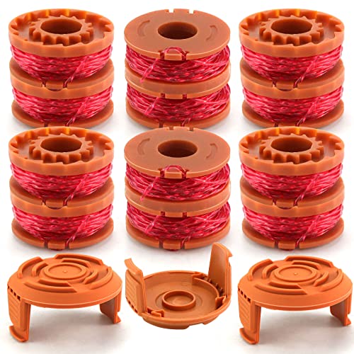 Vypart WA0010 String Trimmer Line Spool Compatible with Worx,0.065 in 10ft Edger Spool Line with WA6531 Spool Cap Cover (12 Spool+3 Cap)